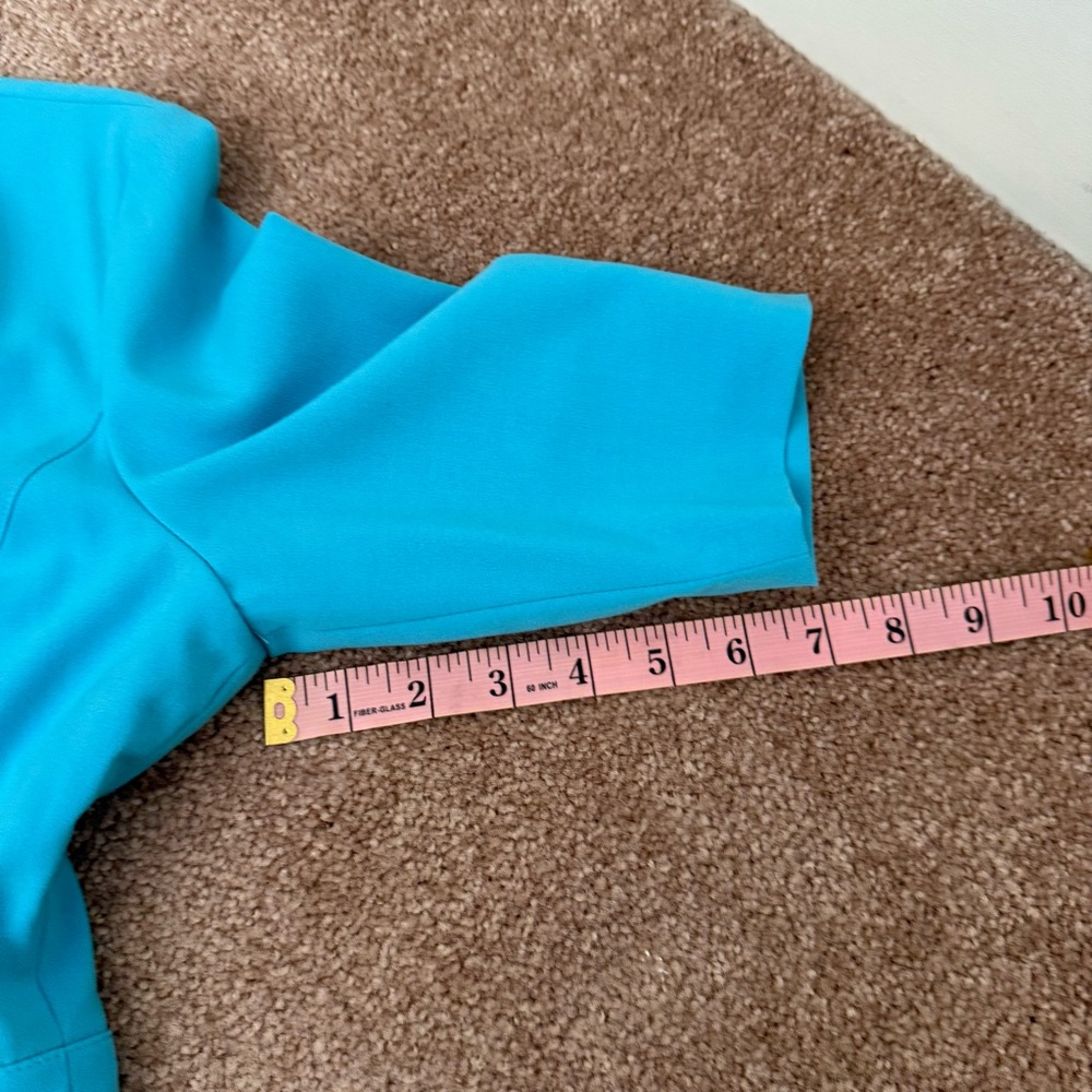 Tahari ASL Blue V-Neck Sheath Dress Midi Work - Picture 11 of 13